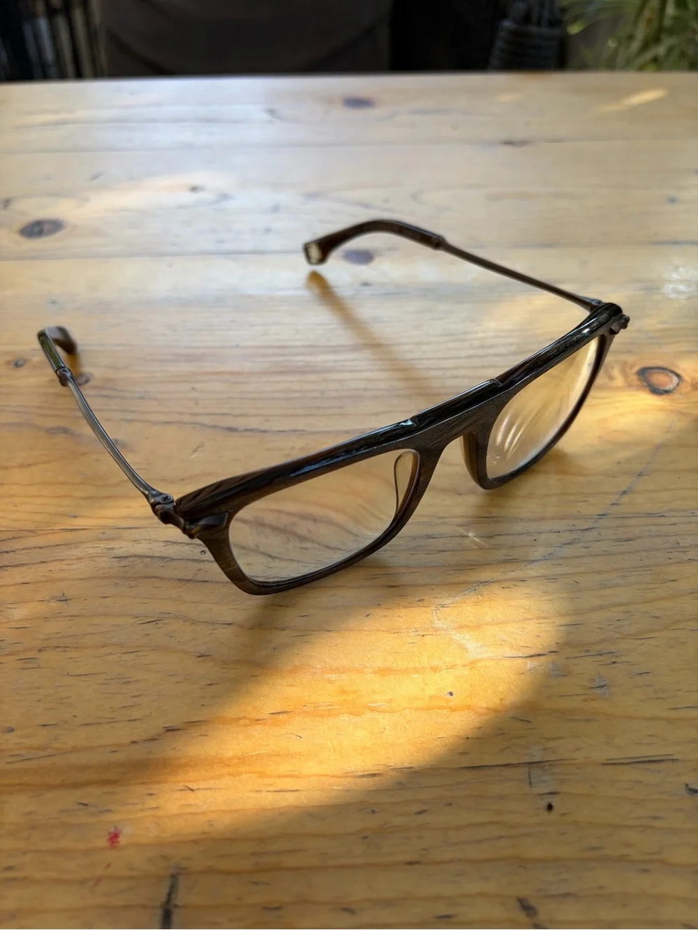 BLAKE KUWAHARA Brushed Brown Horn Eyeglasses Made in Japan BK1014 52-22
